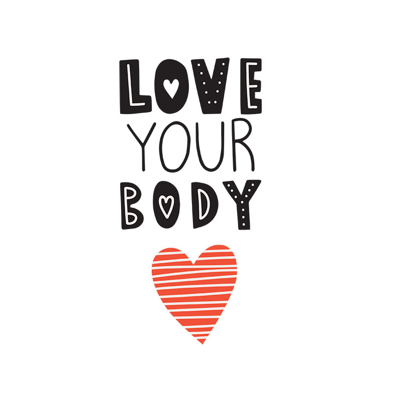 Αυτοκόλλητα τοίχου με Φράσεις Love your body